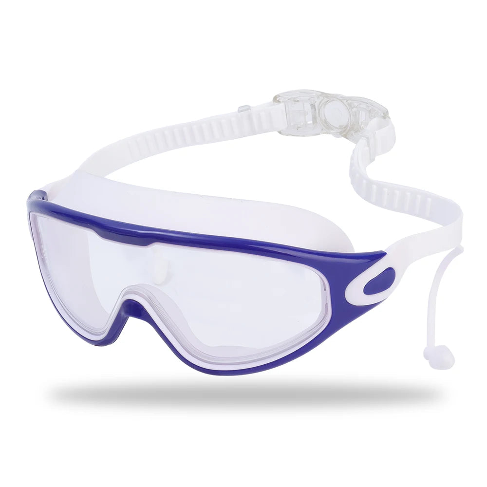 Swimming Goggles Silicone Swim Glasses Big Frame with Earplugs Men Women Professional HD Anti-fog Eyewear Swimming Accessories